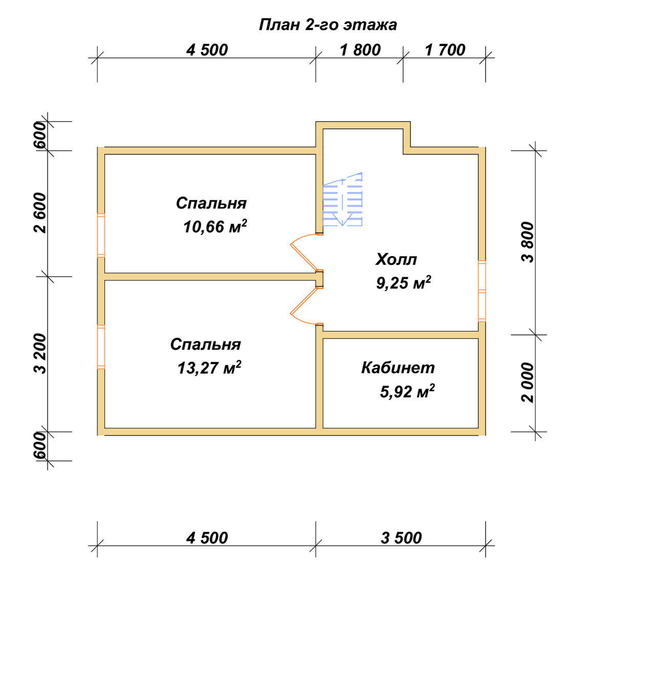 Дом из бруса с мансардой ДБ №125 - планировка 2