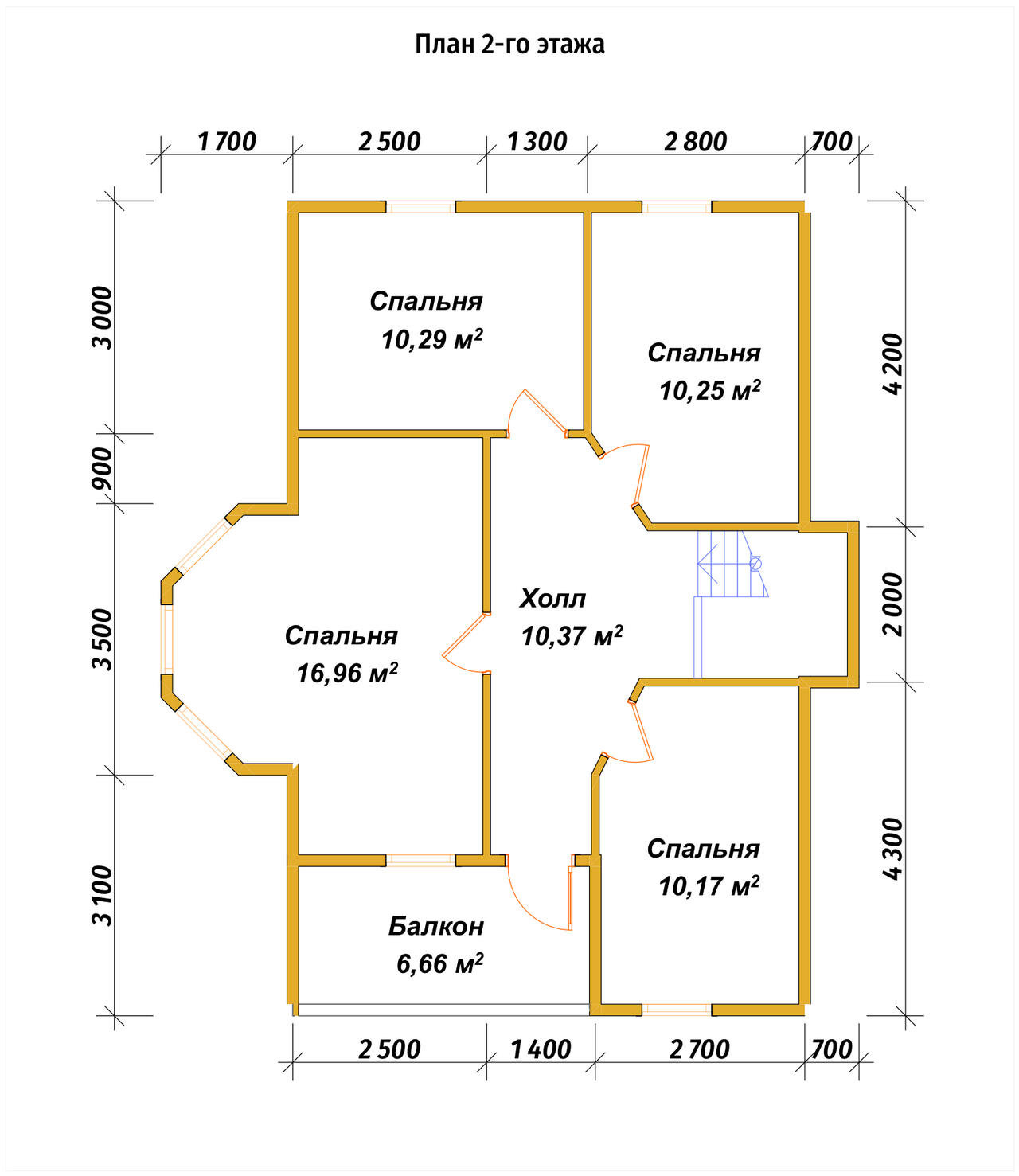 Дом из бруса с мансардой ДБ №107 - планировка 2