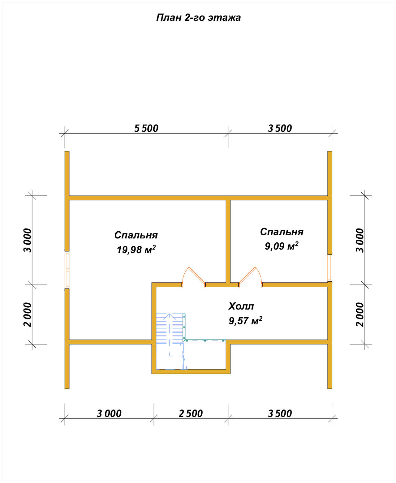 Дом из бруса с мансардой ДБ №126 - планировка 2
