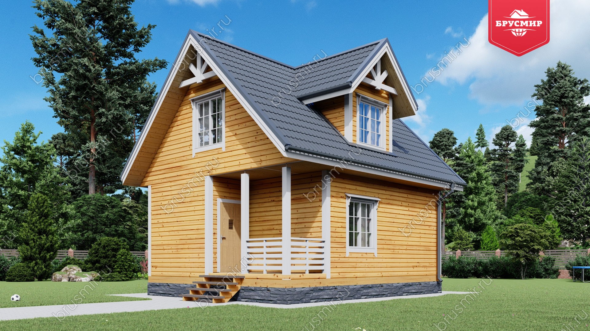 Дом из бруса с мансардой №81