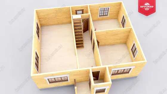 Дом из бруса с мансардой ДБ №78 - фото 5