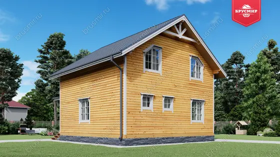 Полутораэтажный дом из бруса ДБ №30 - фото 2