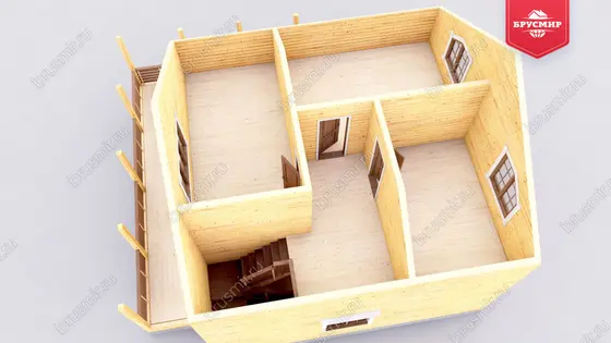 Полутораэтажный дом из бруса ДБ №30 - фото 6