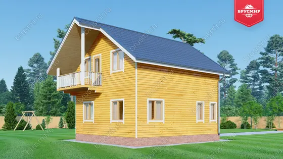 Полутораэтажный дом из бруса ДБ №146 - фото 3