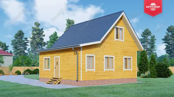 Дом из бруса с мансардой ДБ №56 - фото 2