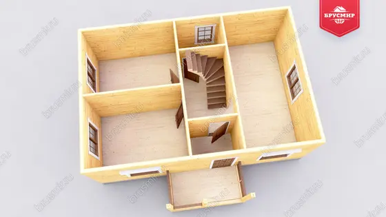 Дом из бруса с мансардой ДБ №22 - фото 5