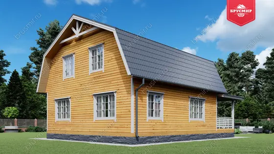 Дом из бруса с мансардой ДБ №37 - фото 3