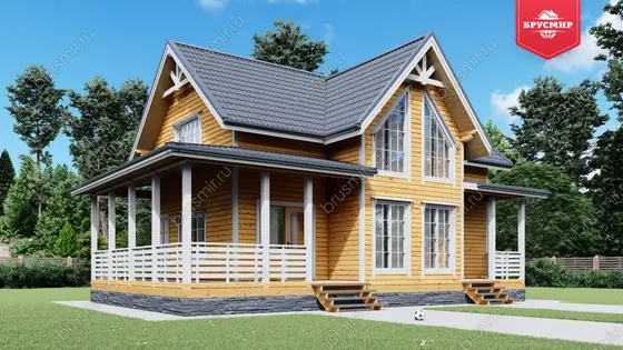 Полутораэтажный дом из бруса ДБ №10 - фото 4