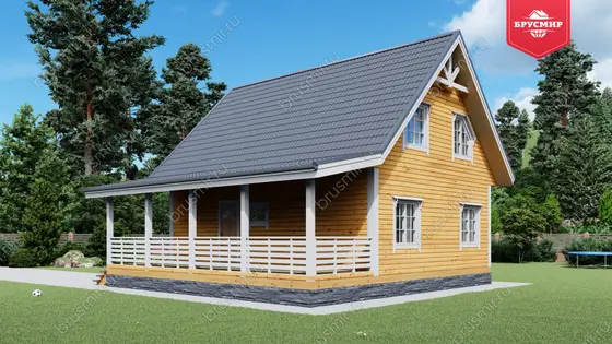 Дом из бруса с мансардой ДБ №6 - фото 2