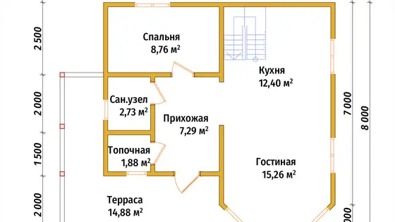 Полутораэтажный дом из бруса ДБ №16 - фото 5