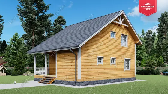 Полутораэтажный дом из бруса ДБ №8 - фото 2
