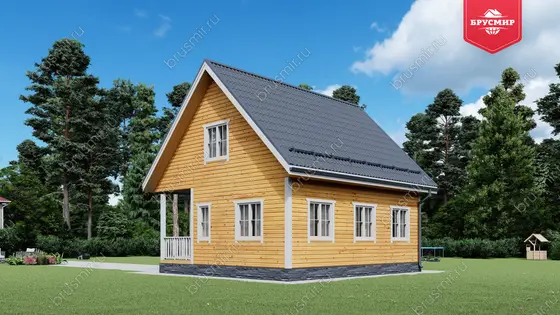 Проект дома из бруса ДБ №193, 78.8м², 1 эт. + манс., 4 комн. - фото 2