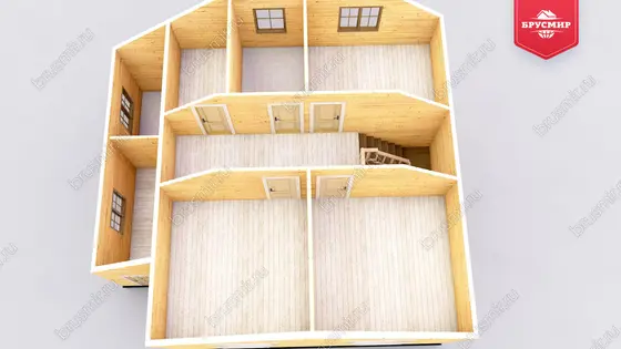 Проект дома из бруса ДБ №180, 137м², 1.5 эт., 5 комн. - фото 6