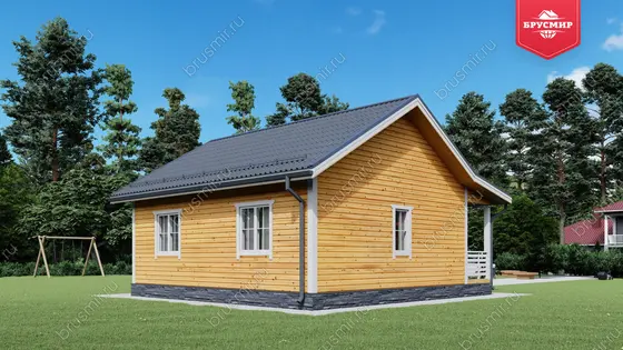 Проект дома из бруса ДБ №195, 49.6м², 1 эт., 2 комн. - фото 3