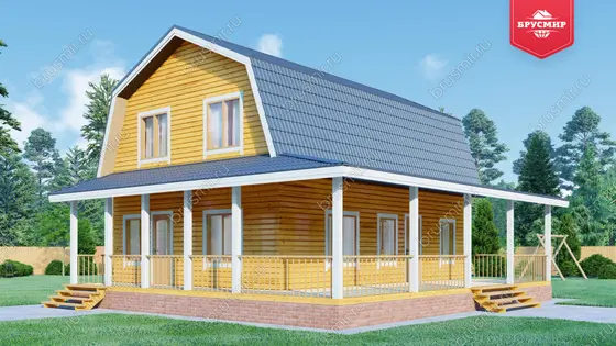 Дом из бруса с мансардой ДБ №86 - фото 4