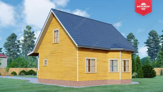 Дом из бруса с мансардой ДБ №19 - фото 2