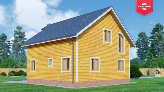 Полутораэтажный дом из бруса ДБ №87 - фото 2