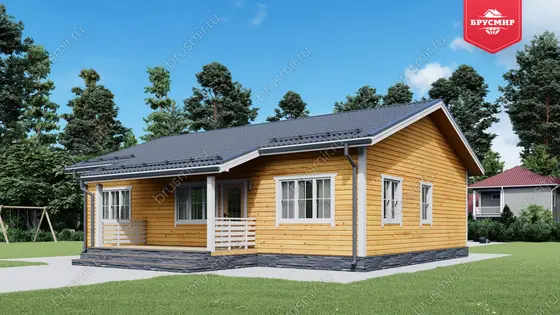 Проект дома из бруса ДБ №179, 98.1м², 1 эт., 4 комн. - фото 3