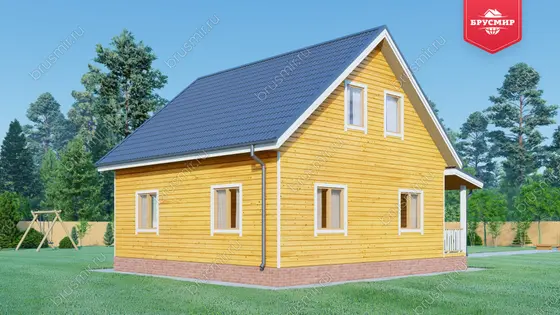 Дом из бруса с мансардой ДБ №41 - фото 3