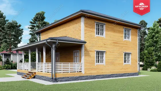 Двухэтажный дом из бруса ДБ №28 - фото 2