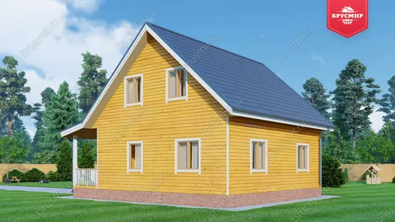 Дом из бруса с мансардой ДБ №110 - фото 2