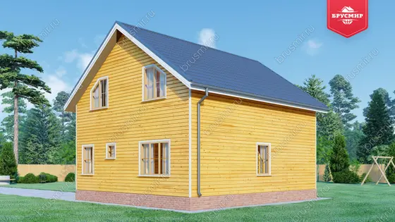 Полутораэтажный дом из бруса ДБ №25 - фото 2
