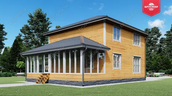 Проект дома из бруса ДБ №197, 146м², 2 эт. - фото 3