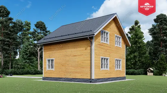 Проект дома из бруса ДБ №188, 88.5м², 1.5 эт., 5 комн. - фото 2