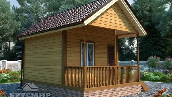 Проект бани из бруса 6х4м №4 - фото 2