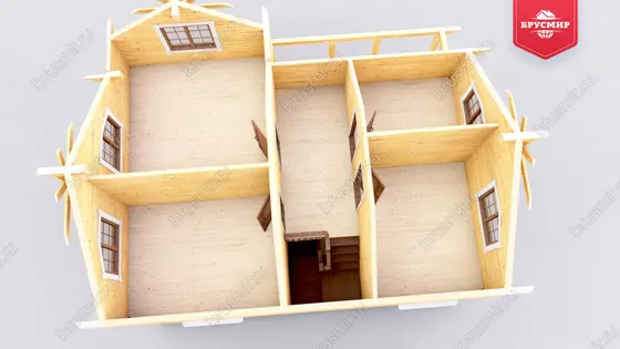 Полутораэтажный дом из бруса ДБ №18 - фото 6