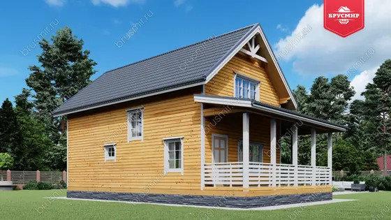 Полутораэтажный дом из бруса ДБ №10 - фото 3