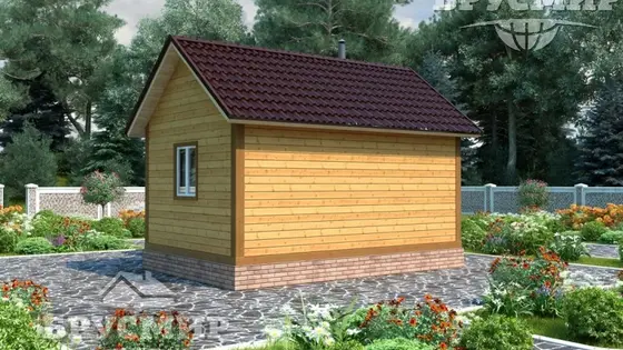 Проект бани из бруса 5х5,5м №8 - фото 4