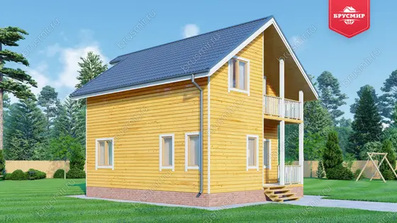Полутораэтажный дом из бруса ДБ №146 - фото 4