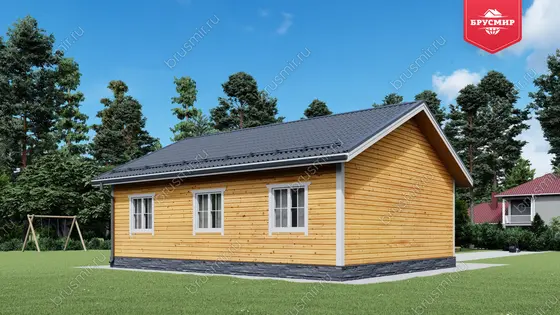 Проект дома из бруса ДБ №185, 72.4м², 1 эт., 3 комн. - фото 3