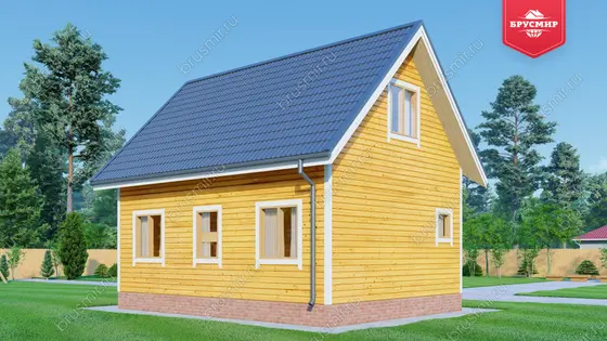 Дом из бруса с мансардой ДБ №116 - фото 3