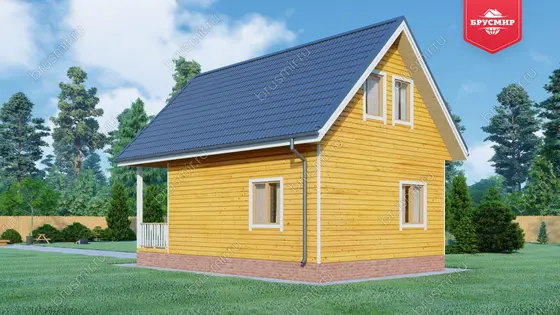 Дом из бруса с мансардой ДБ №65 - фото 2