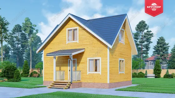 Дом из бруса с мансардой ДБ №116