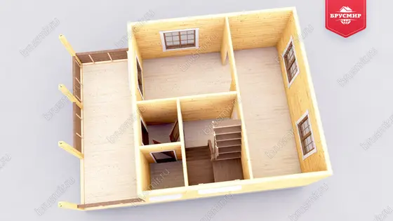 Дом из бруса мансардой ДБ №62 - фото 5