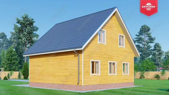 Дом из бруса с мансардой ДБ №117 - фото 2