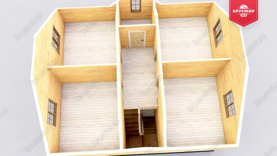 Проект дома из бруса ДБ №191, 116.9м², 1.5 эт., 6 комн. - фото 6