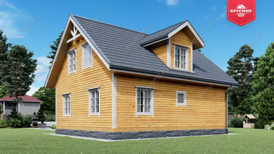 Дом из бруса с мансардой ДБ №78 - фото 2