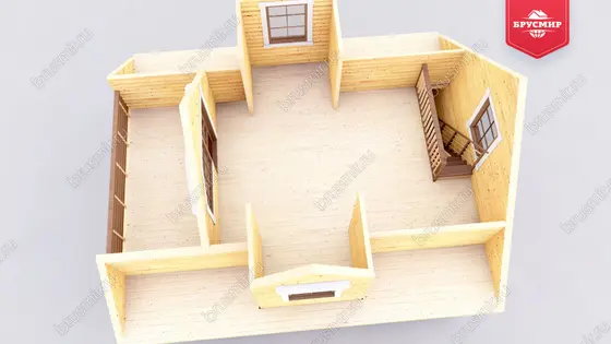 Дом из бруса с мансардой ДБ №76 - фото 6