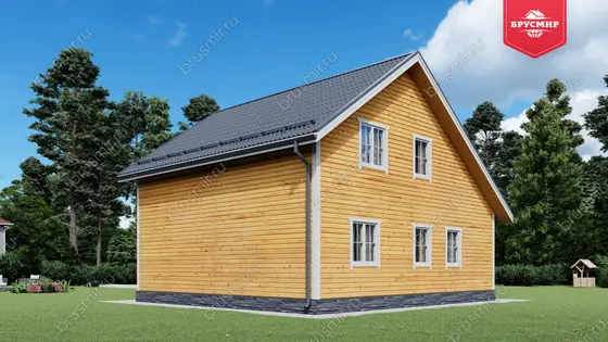 Проект дома из бруса ДБ №180, 137м², 1.5 эт., 5 комн. - фото 3