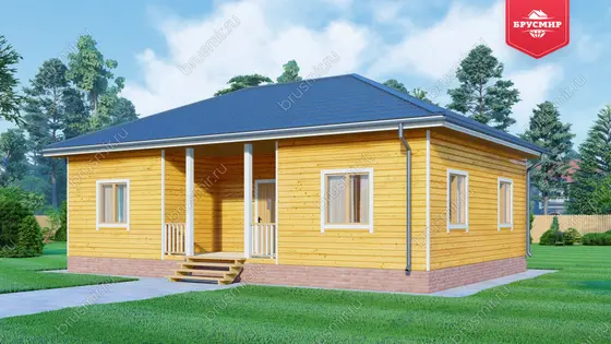 Одноэтажный дом из бруса ДБ №151