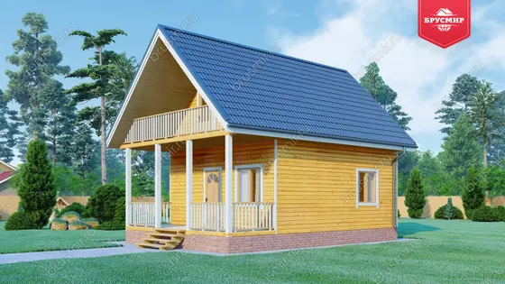 Дом из бруса с мансардой ДБ №65