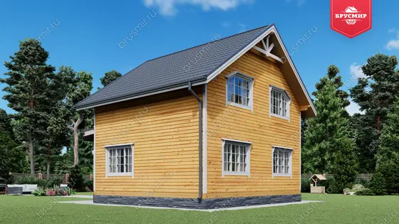 Полутораэтажный дом из бруса ДБ №11 - фото 2