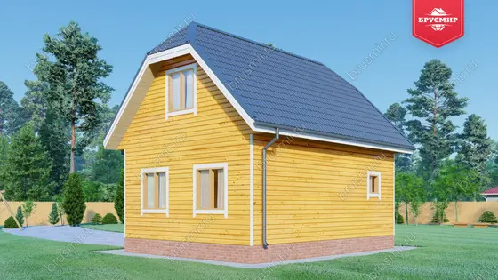 Дом из бруса с мансардой ДБ №53 - фото 2