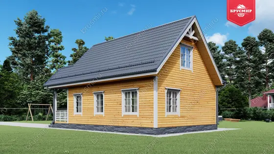 Дом из бруса с мансардой ДБ №114 - фото 3