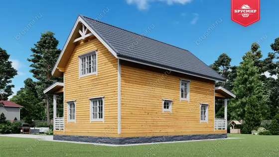 Полутораэтажный дом из бруса ДБ №10 - фото 2
