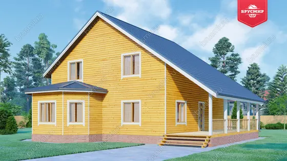Полутораэтажный дом из бруса ДБ №138
